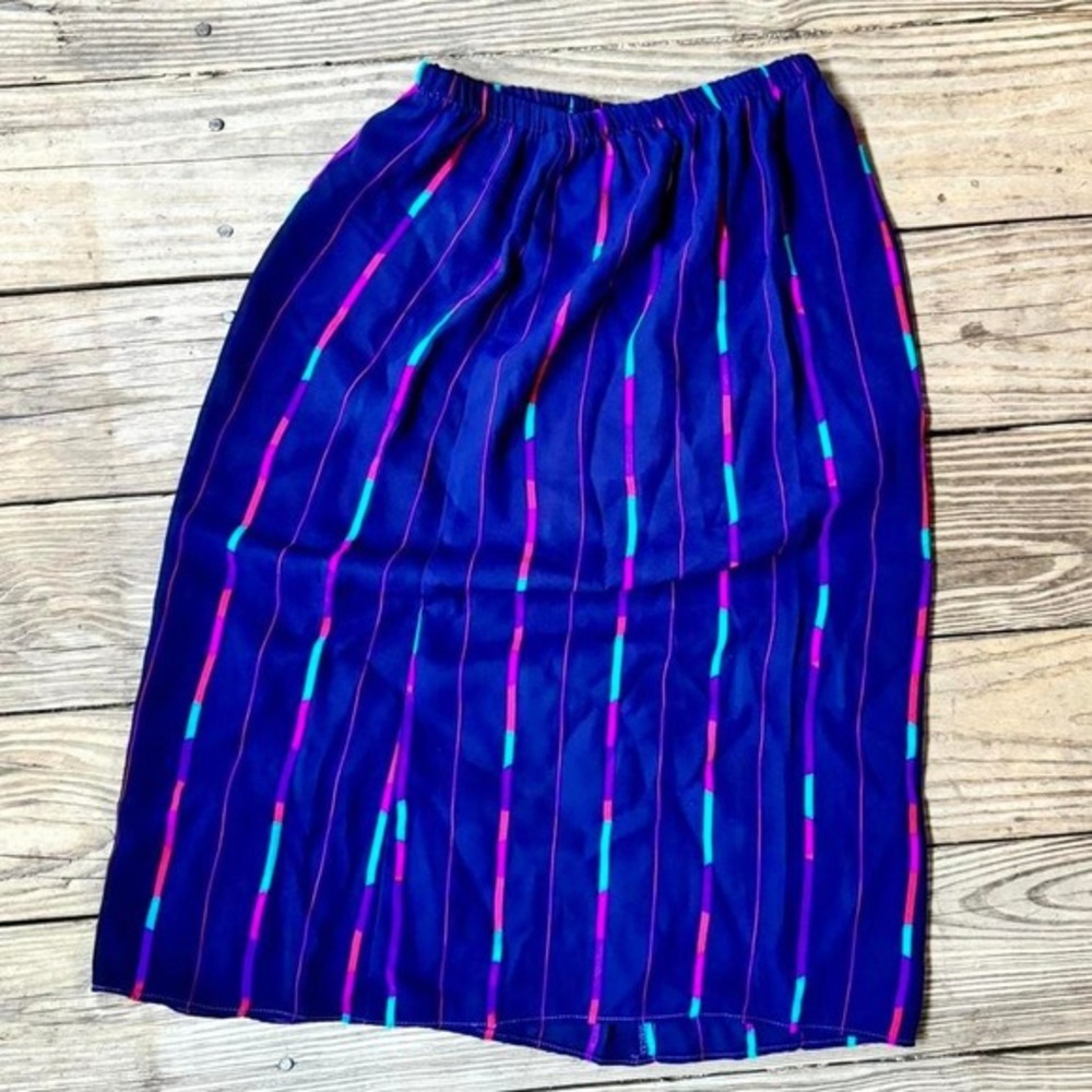 Vintage blue sheer see through‎ midi skirt
